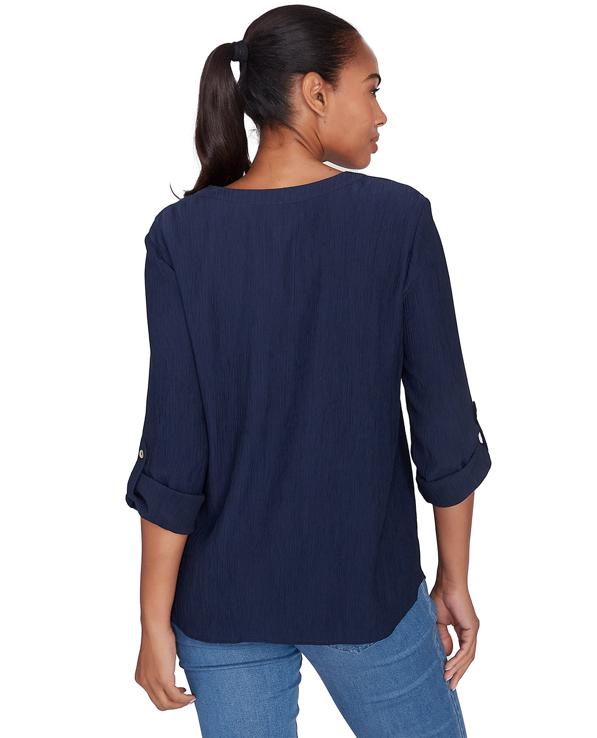 Ruby Road Missy Global Luxe Solid Gauze Woven Top