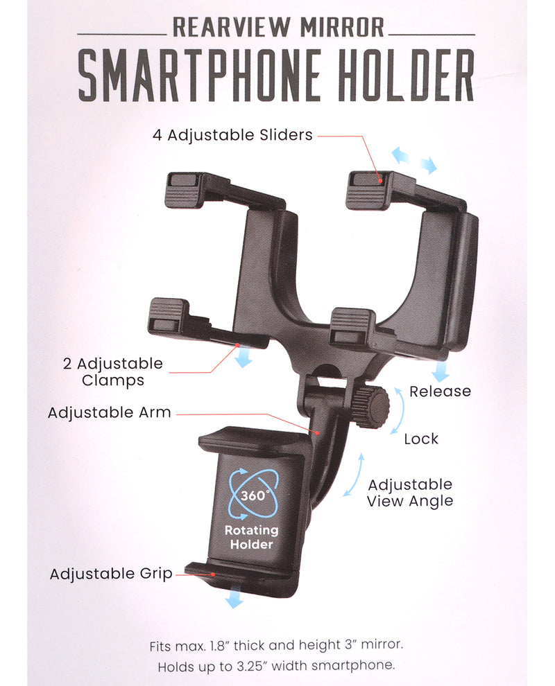 Auto Rearview Mirror Smartphone Holder