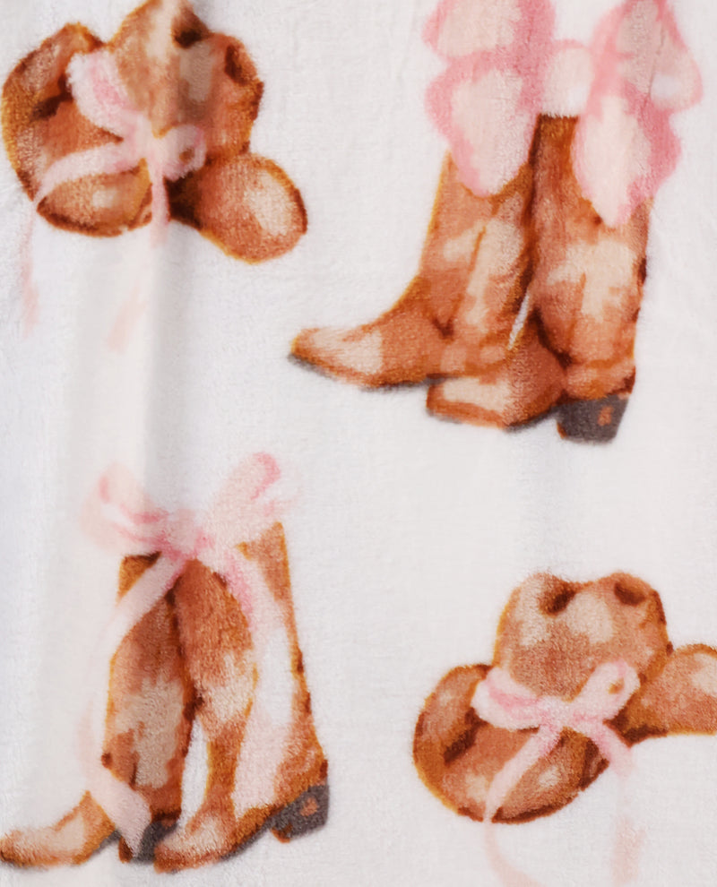 Coquette Cowgirl Fleece Hanging Throw