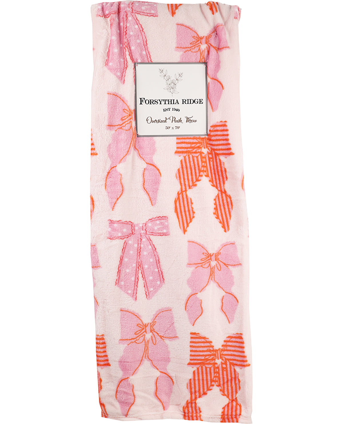 Pinky Vintage Bows Fleece Hanging Throw