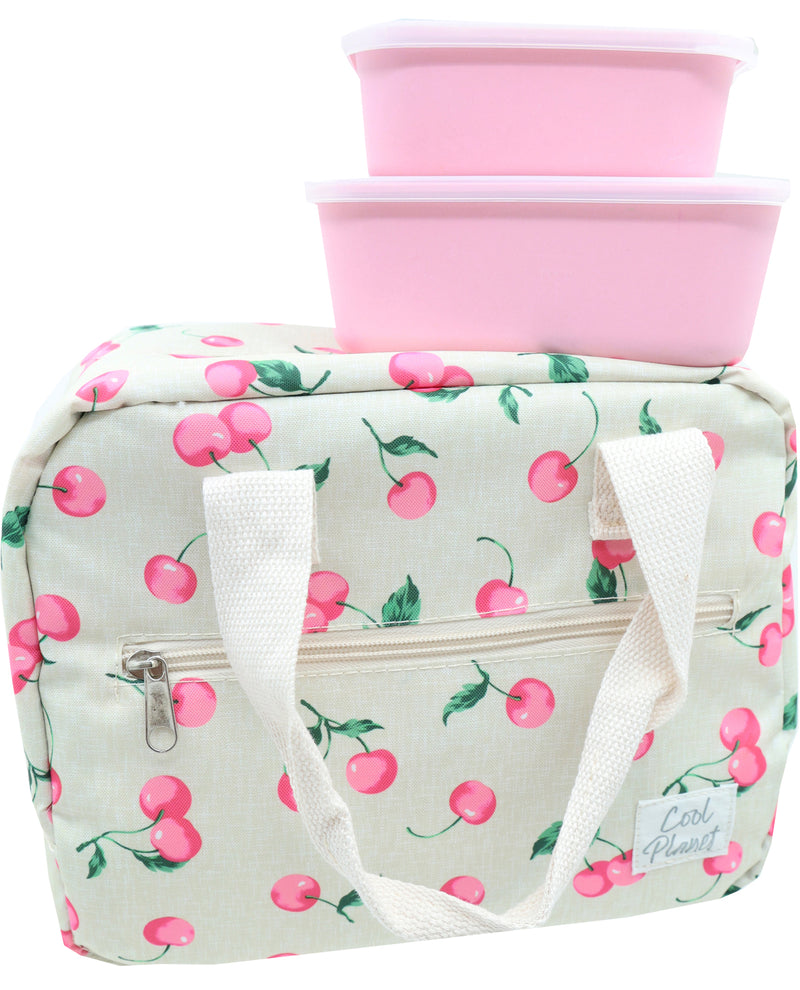 12 Can Eco Friendly Cooler with Container - Cherries