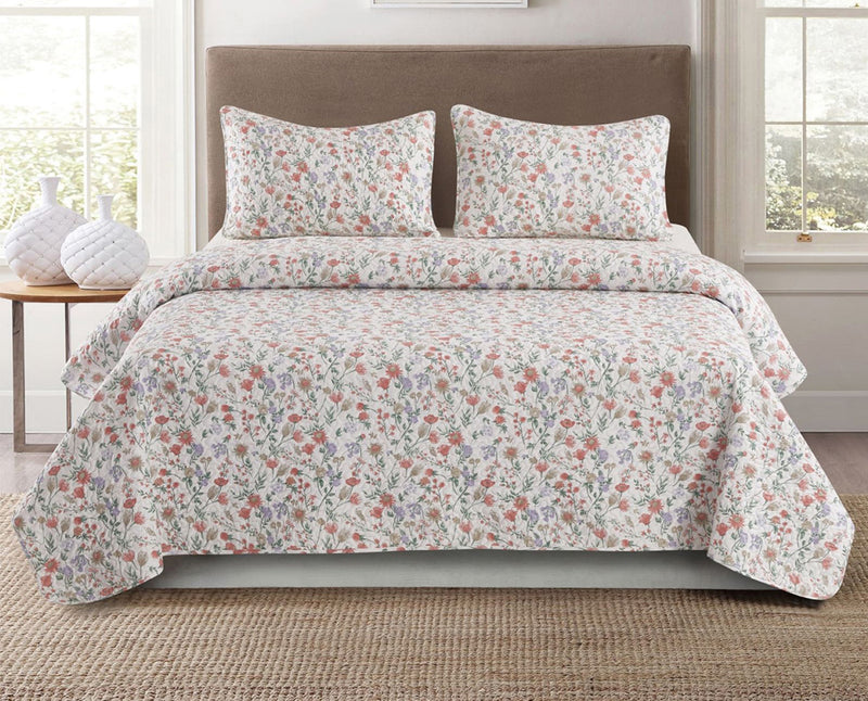 King Microflora 3-Piece Quilt Set