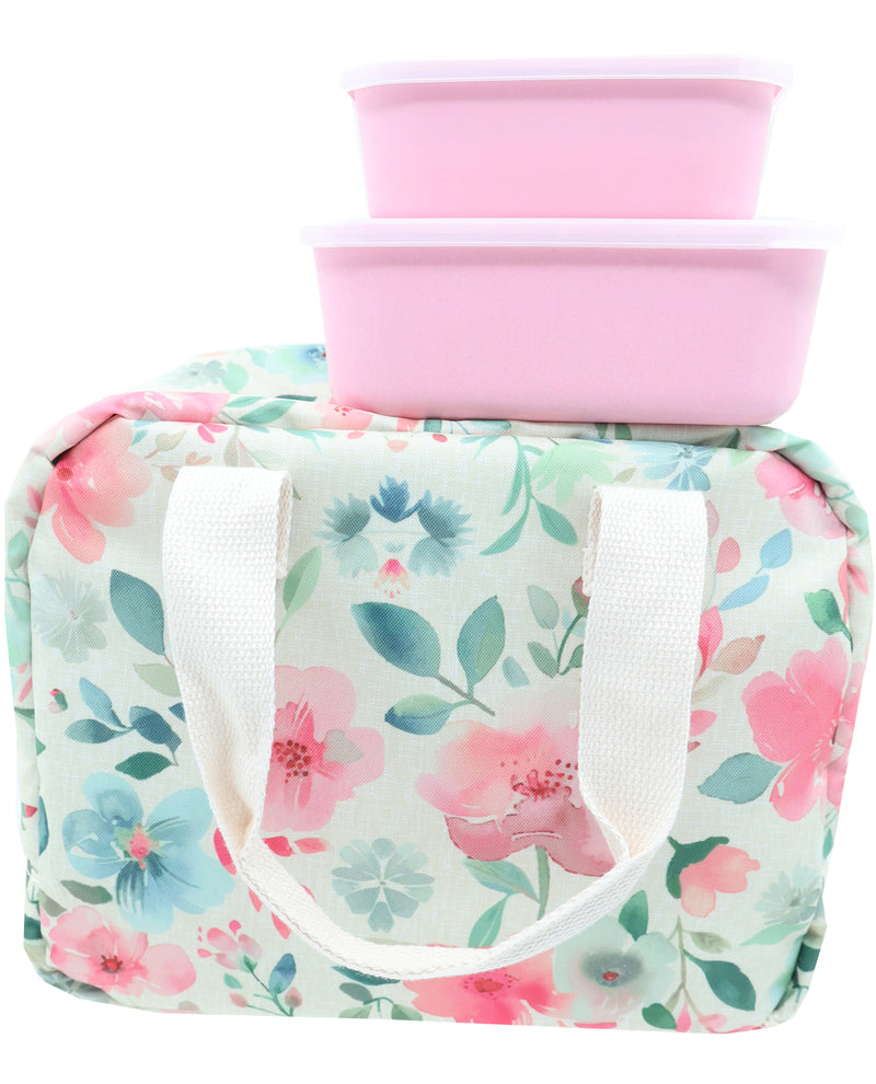 12 Can Eco Friendly Cooler with Container - Pink/Blue