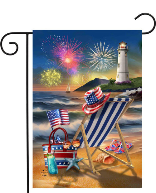 Oceanside Fireworks Garden Flag