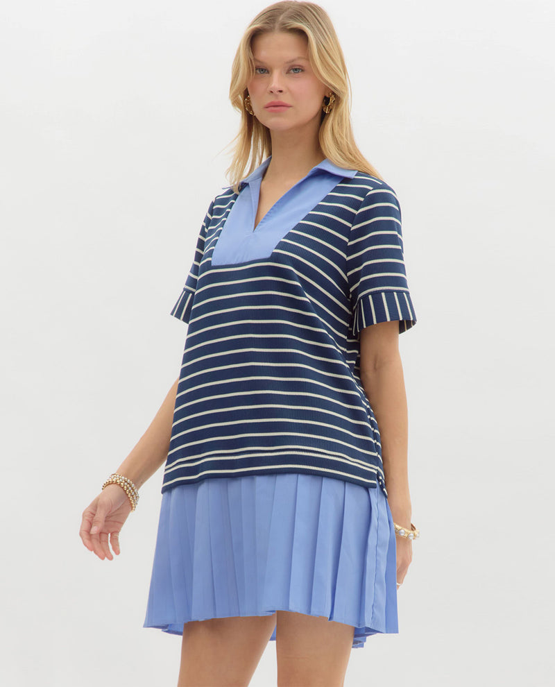 Polo Collared Mini Dress
