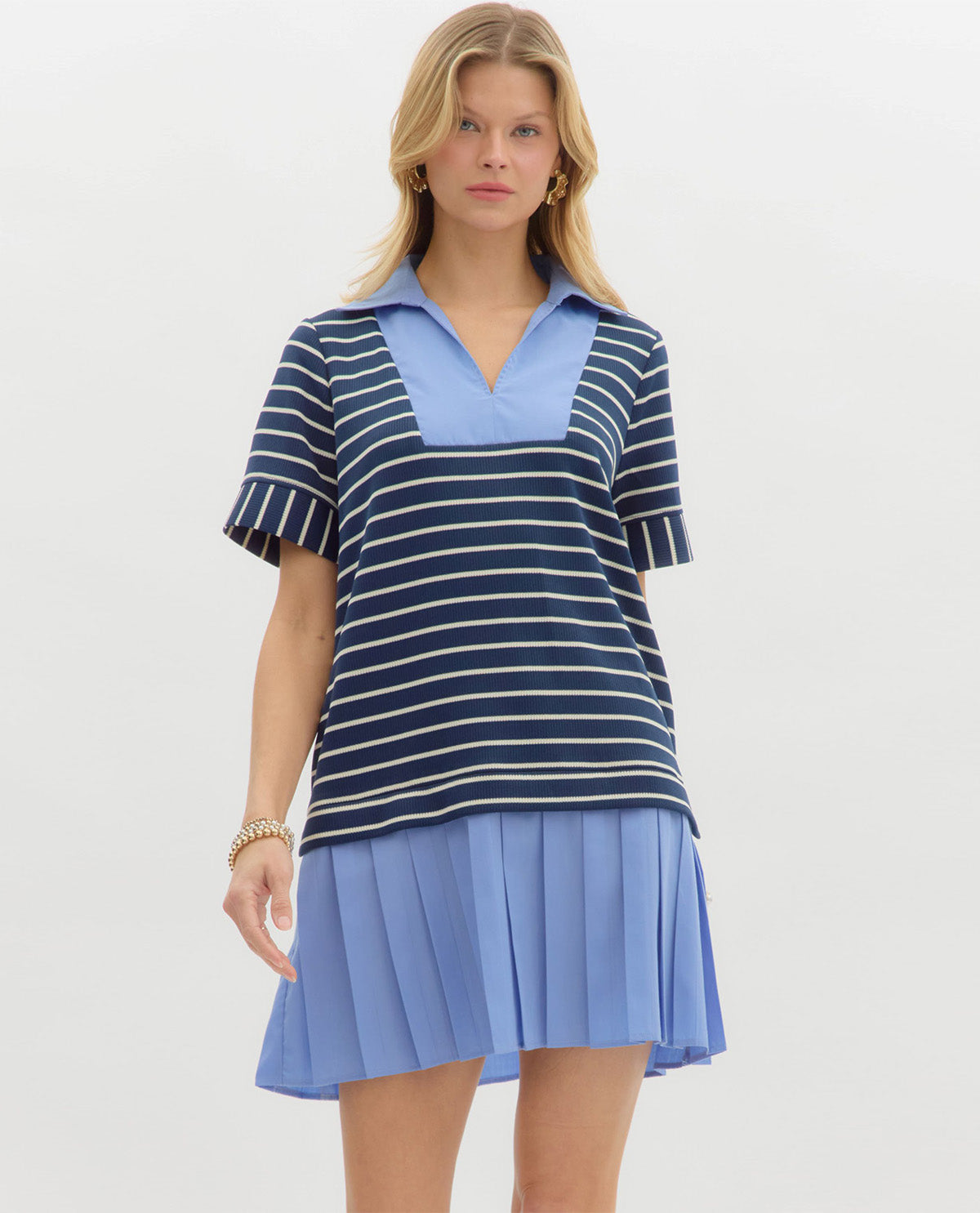 Polo Collared Mini Dress