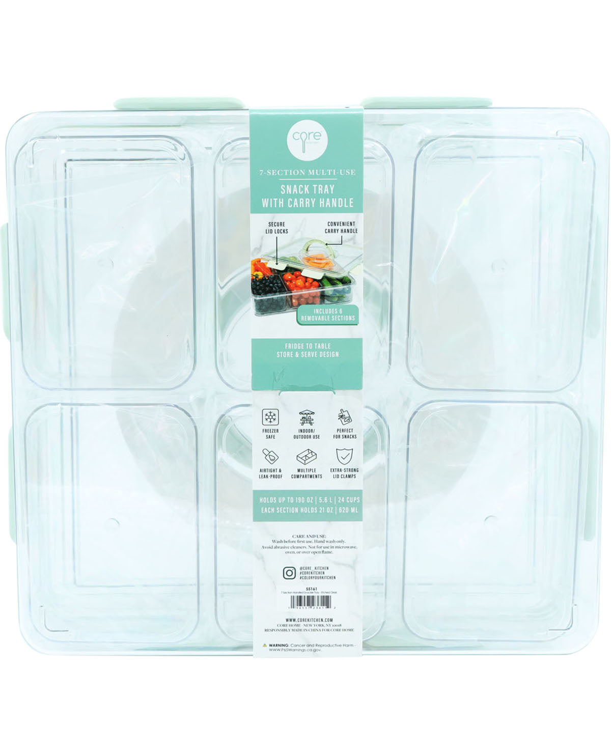 7-Section Multi-Use Snackle Box with Carry Handle