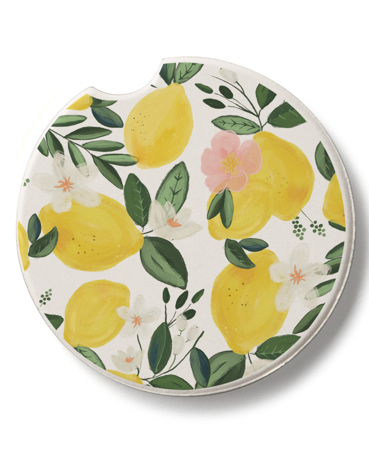 Lemons On A Vine Car Coaster