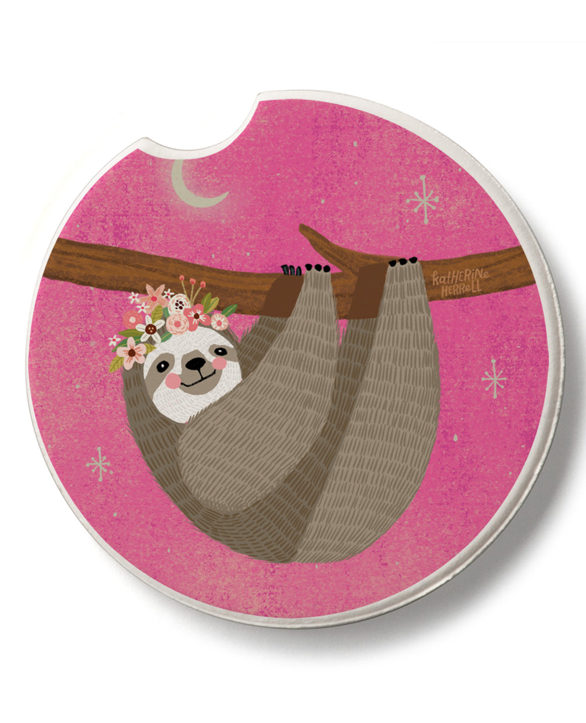 Pink Sloth Car Coaster