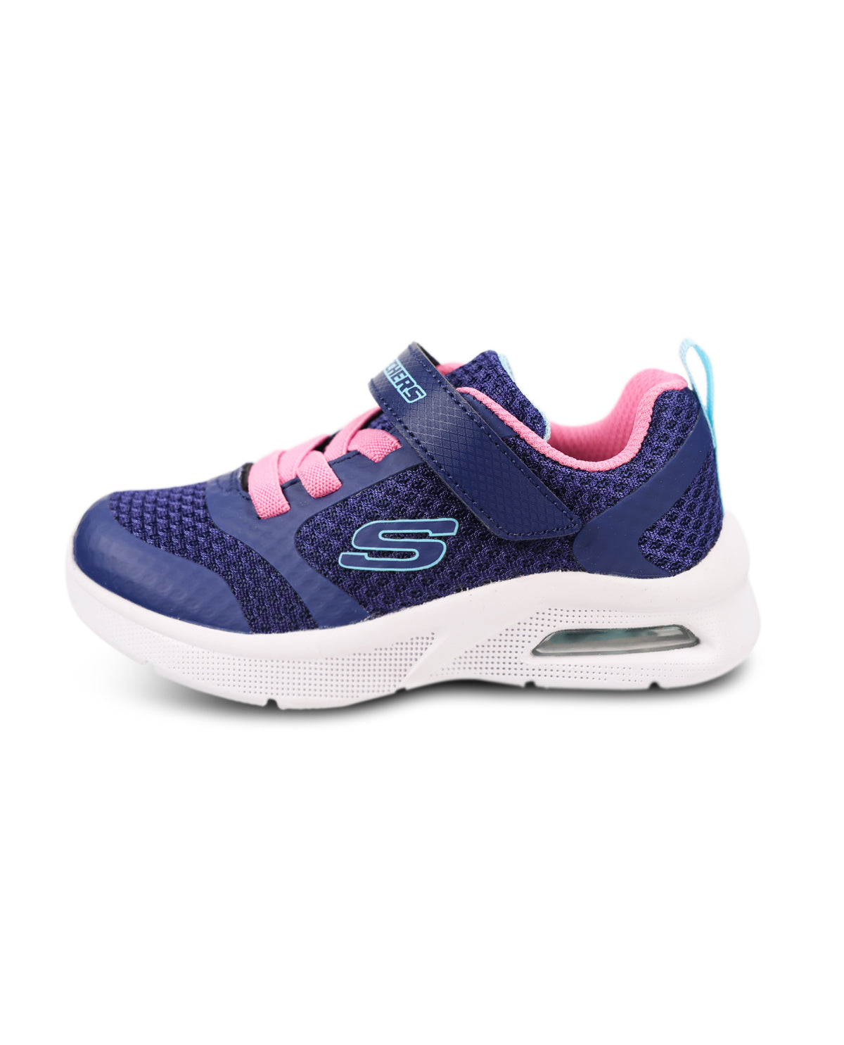 Girls' navy shoe on white background