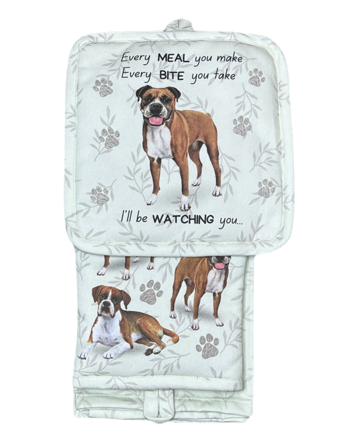 Boxer Oven Mitt Set