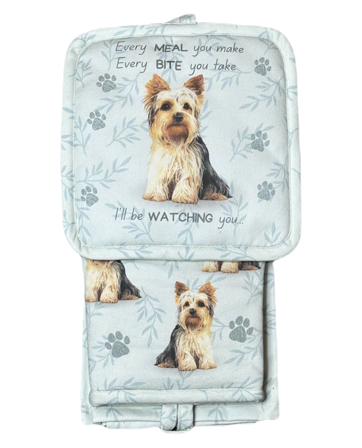 Yorkie Oven Mitt Set