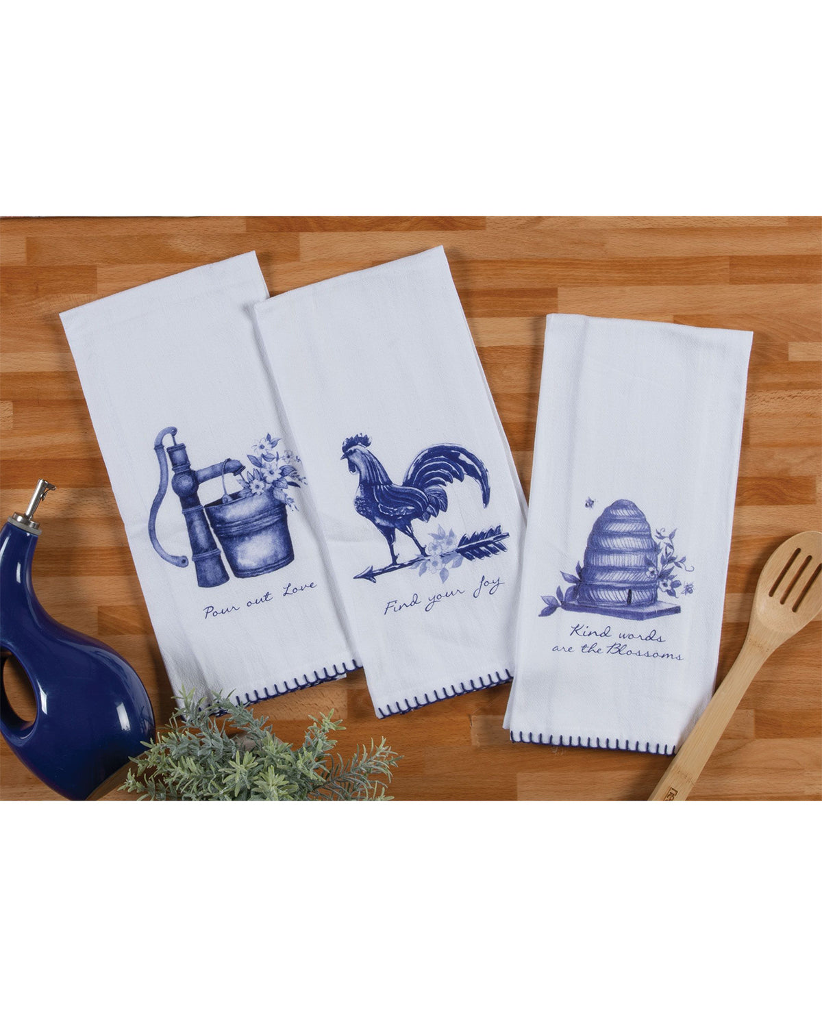 Blue & White Country Charm Kitchen Towel