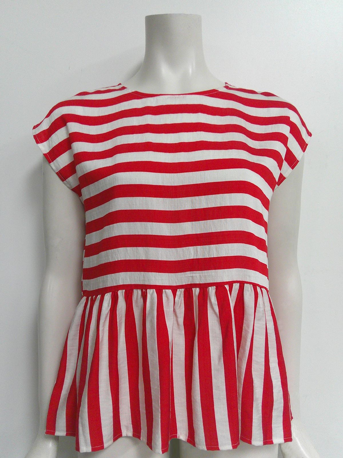 Bold Stripes Baby Doll Top with Back Bow Accents