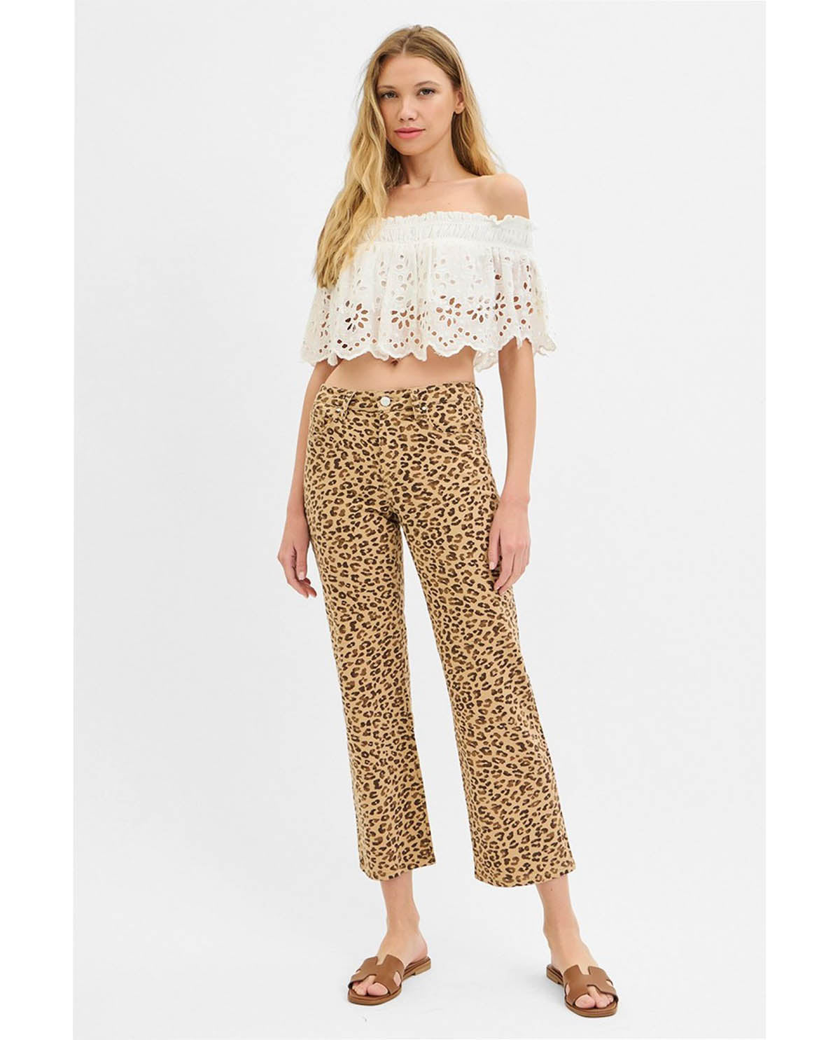 Risen Animal Print Jeans