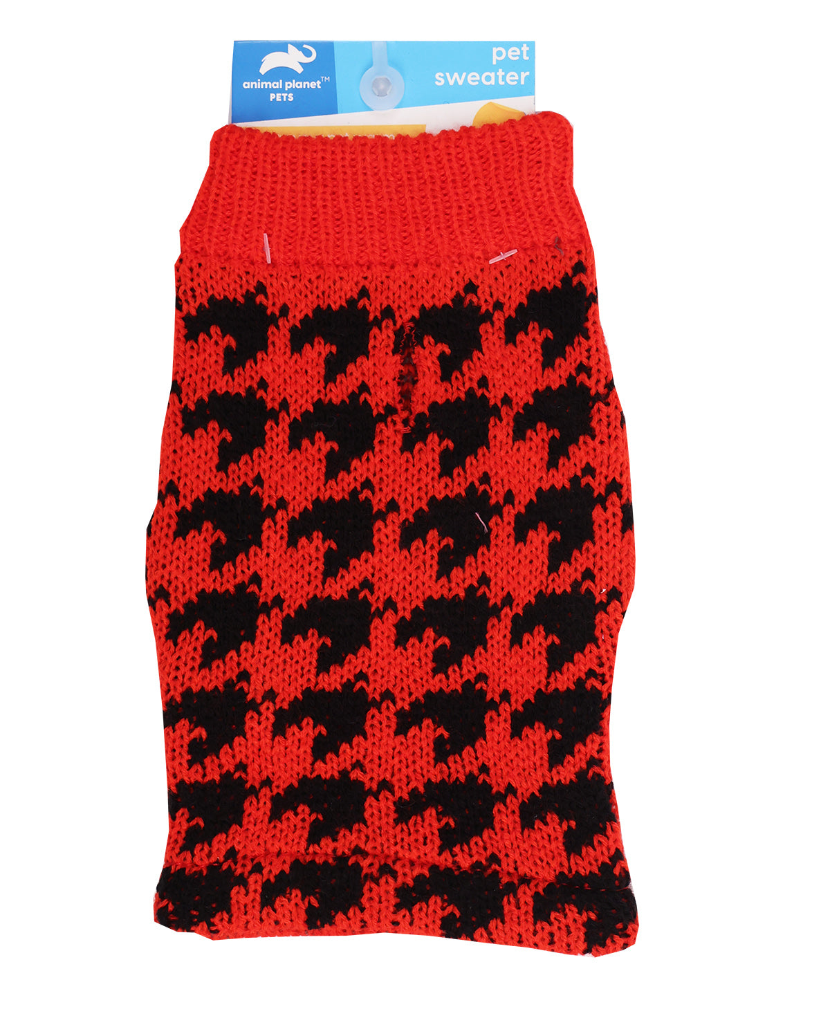 Red Houndstooth Pet Sweater - S/M/L