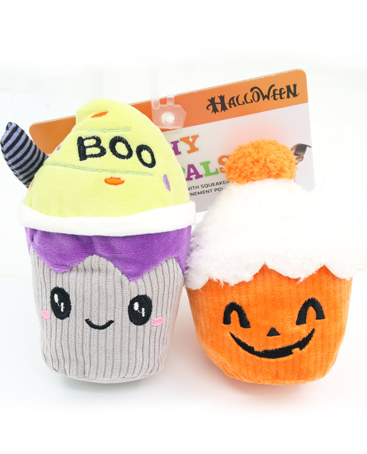 Halloween Frank Latte & Pumpkin Cake Plush Pet Toy