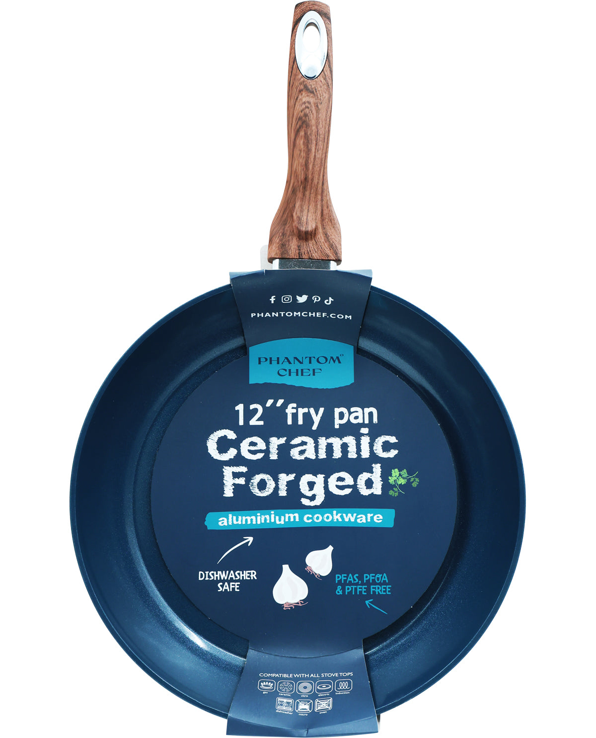 12" Navy Ceramic Forged Fry Pan
