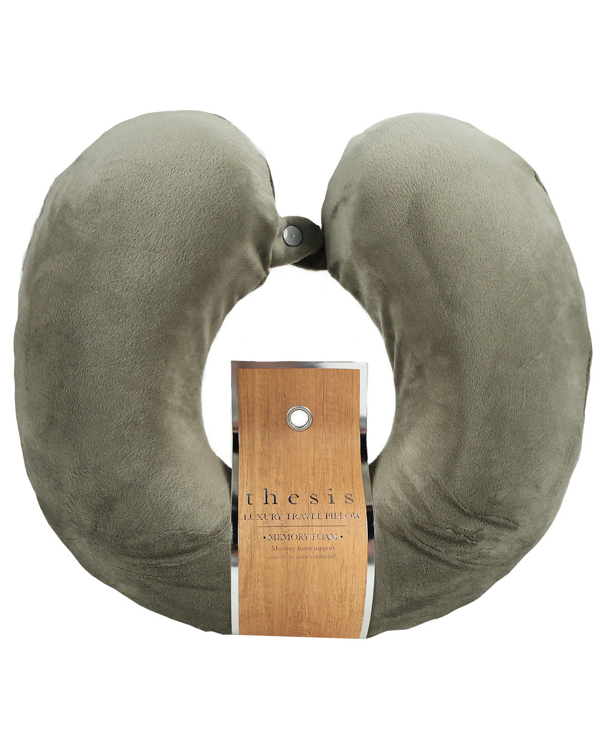 Solid Memory Foam Neck Pillow With Snap