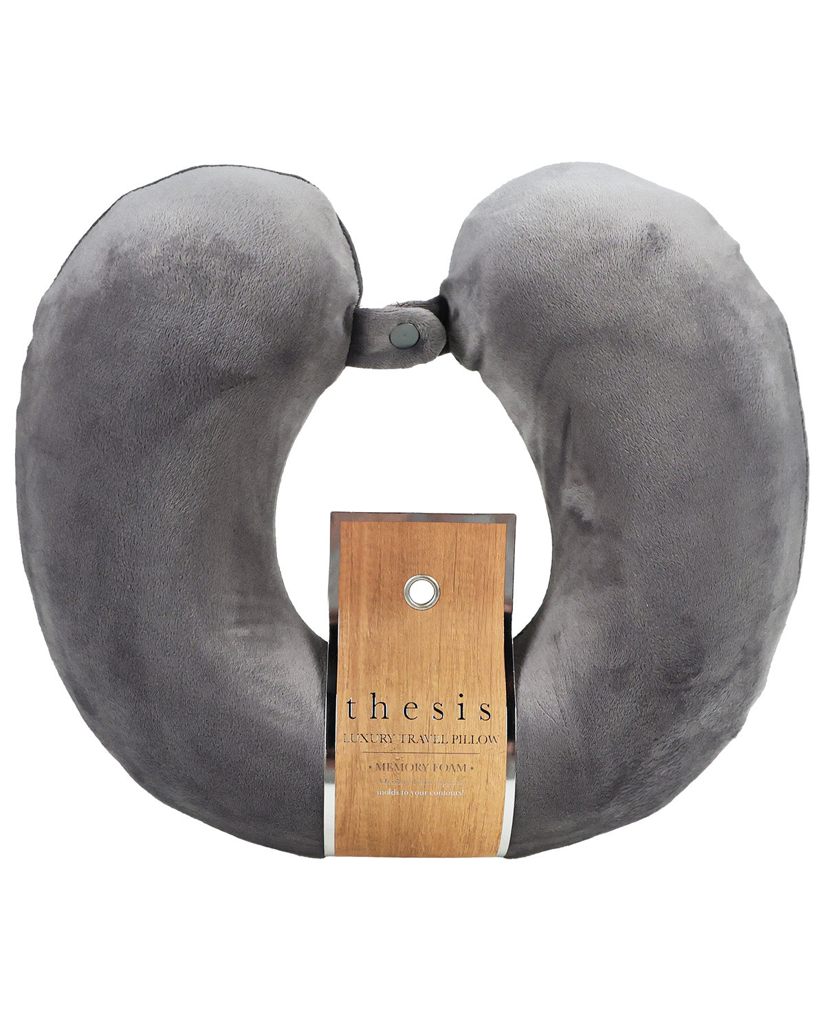 Solid Memory Foam Neck Pillow With Snap