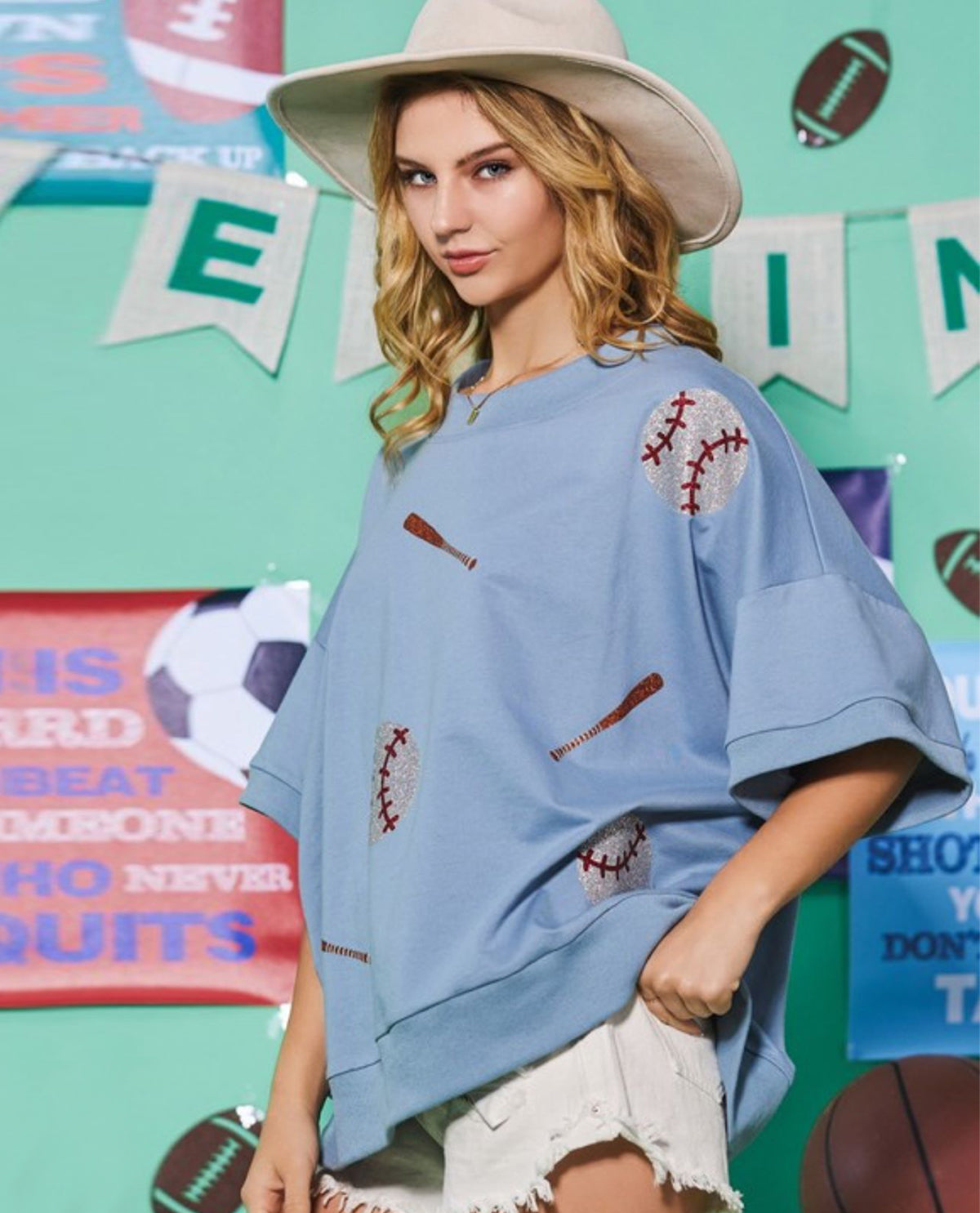 Glitter Baseball Top