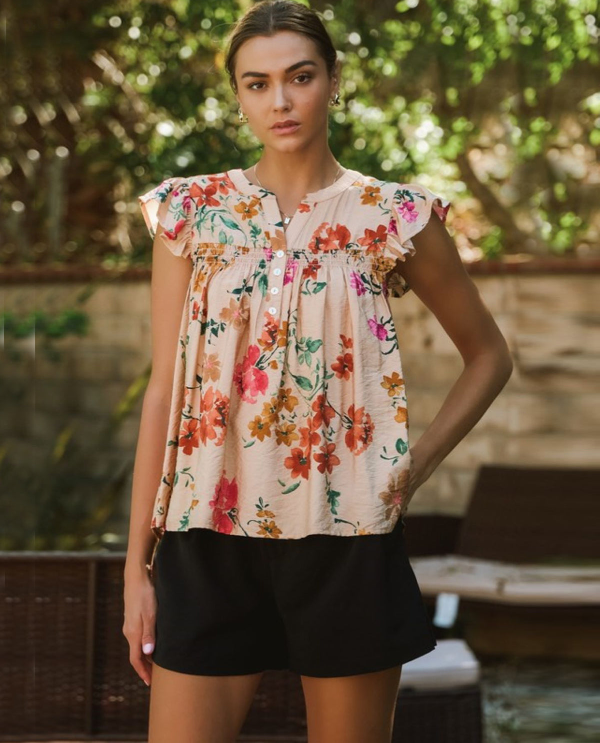 Multi Floral Print Top