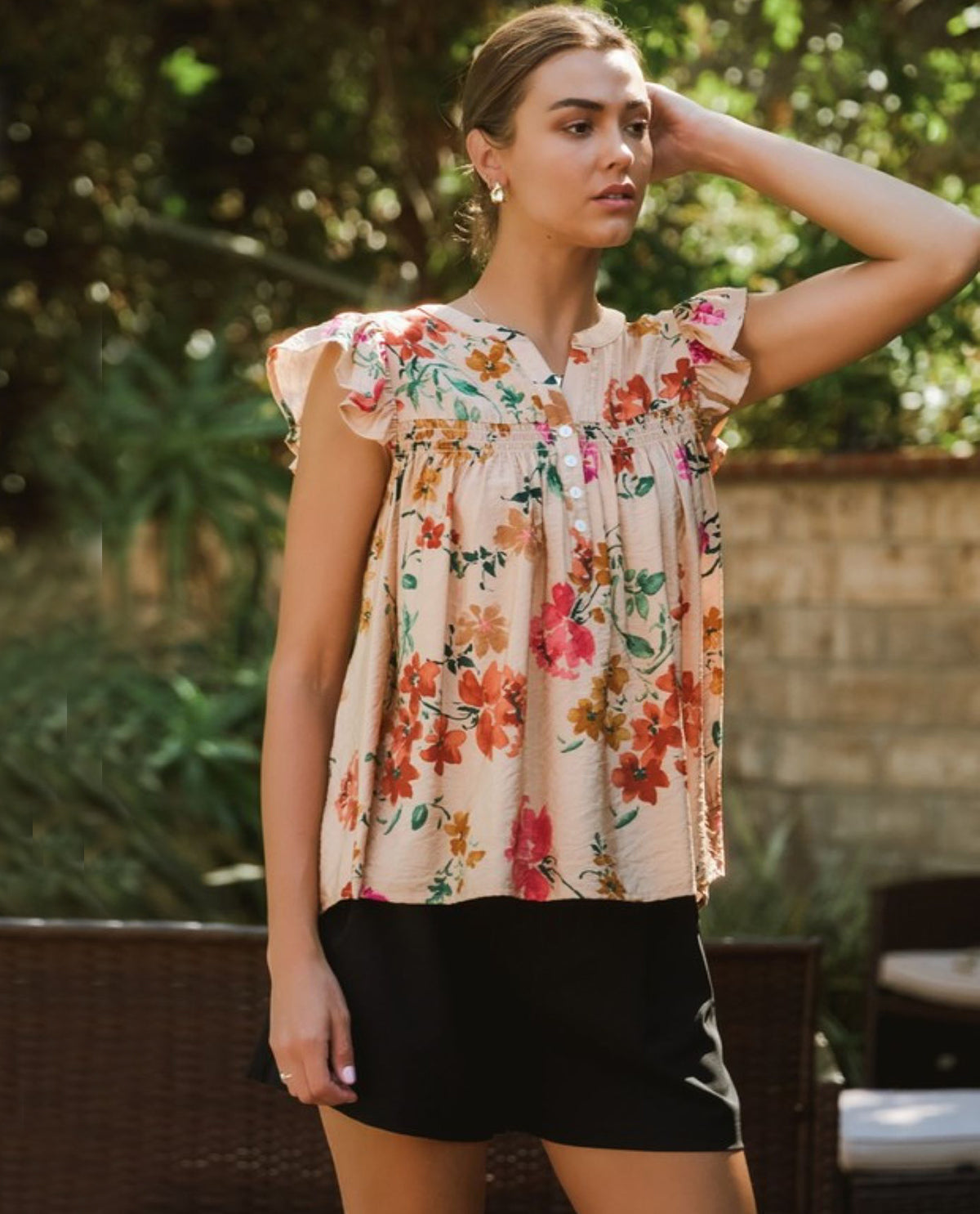 Multi Floral Print Top