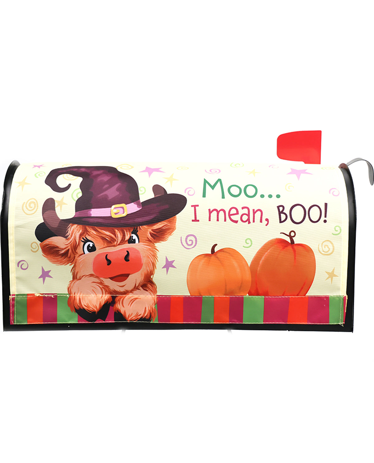 Moo...I Mean Boo Highland Cow Mailbox Cover