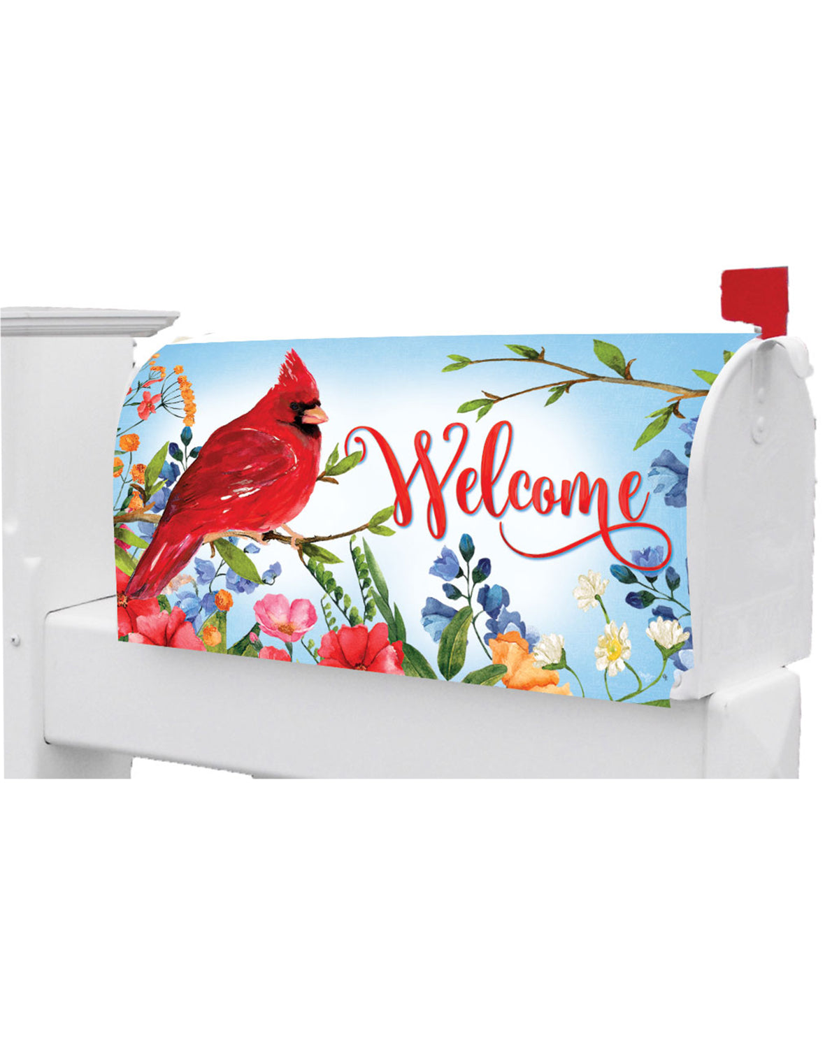 Cardinals Wildflowers Mailbox Cover