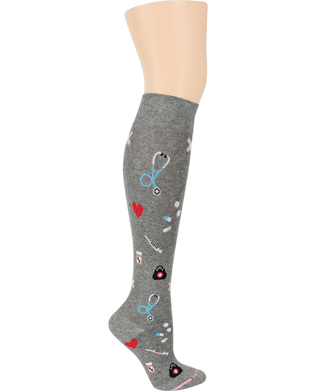 Dr. Motion Medical Icons Knee High Compression Socks Gray