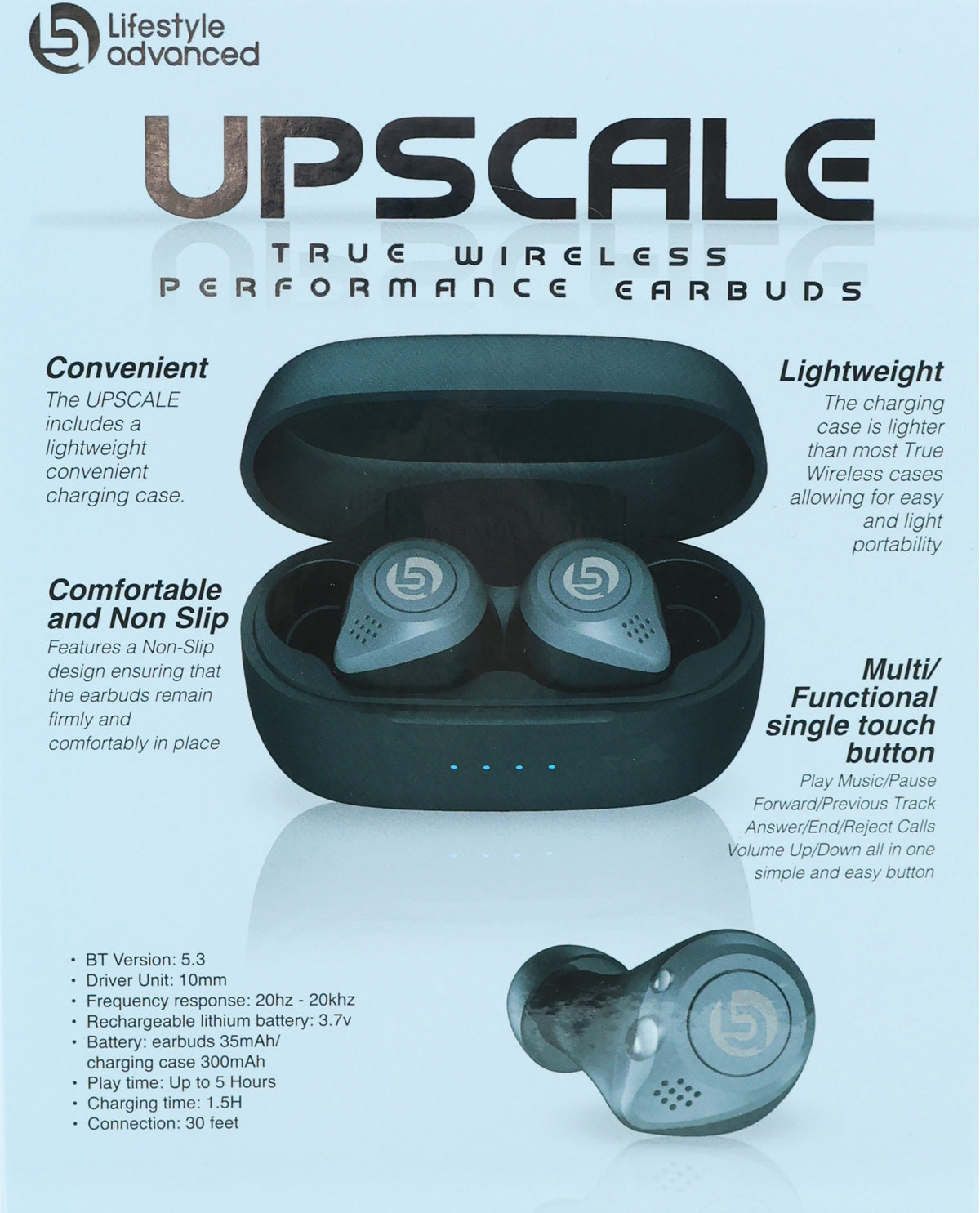 Upscale True Wireless Performance Earbuds