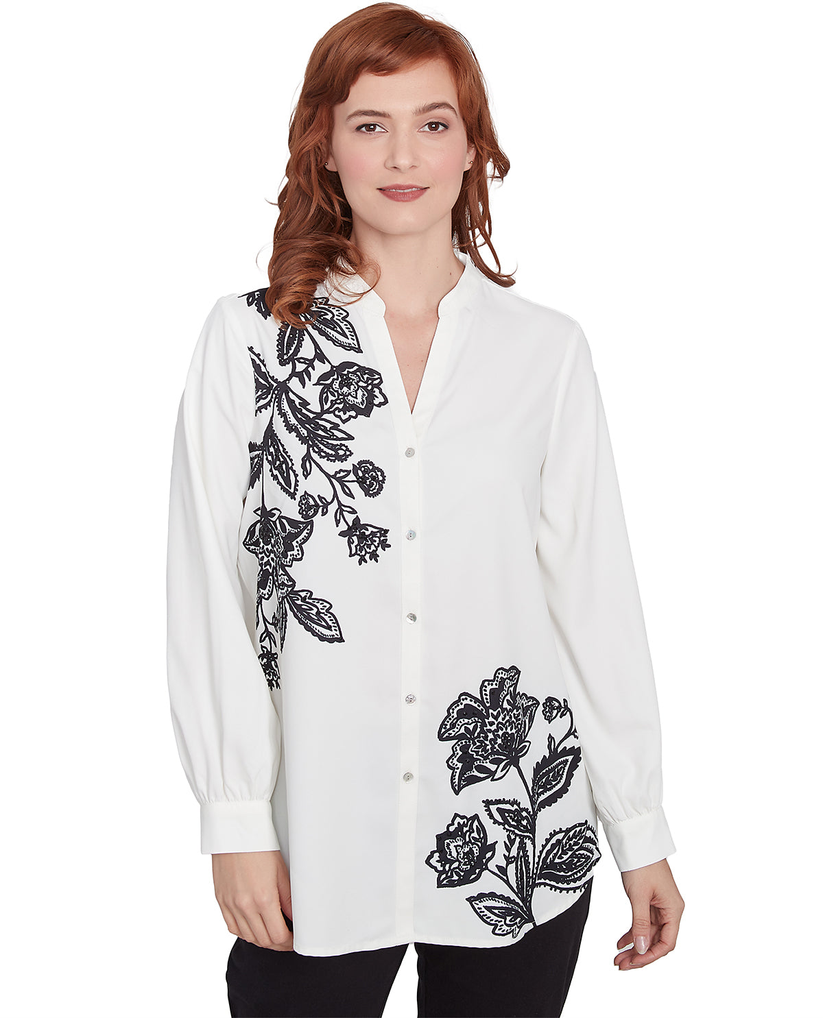 Ruby Road Berry Glam Floral Crepe Woven Top