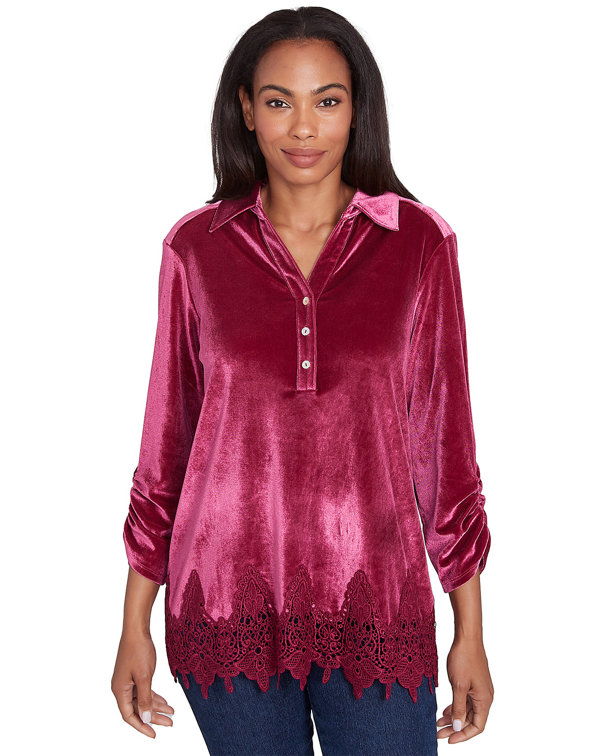 Ruby Road Berry Glam Velvet Knit Top