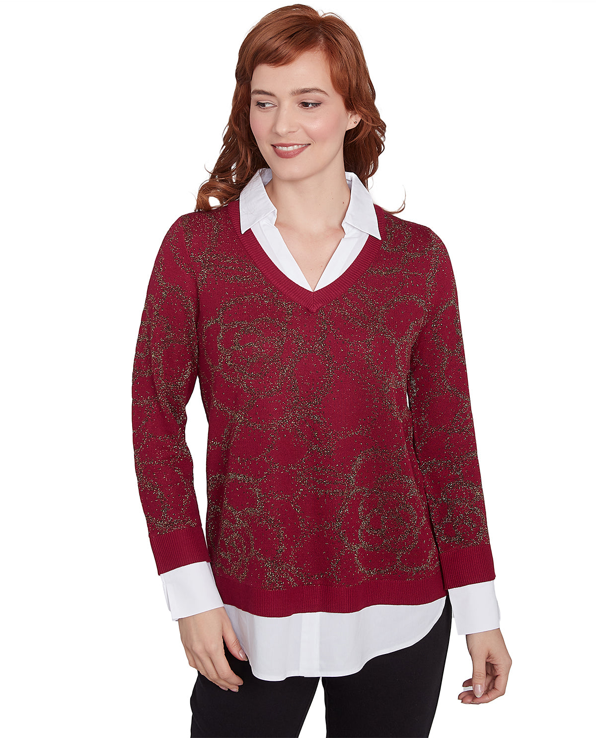 Ruby Road Pullover Combo Sweater