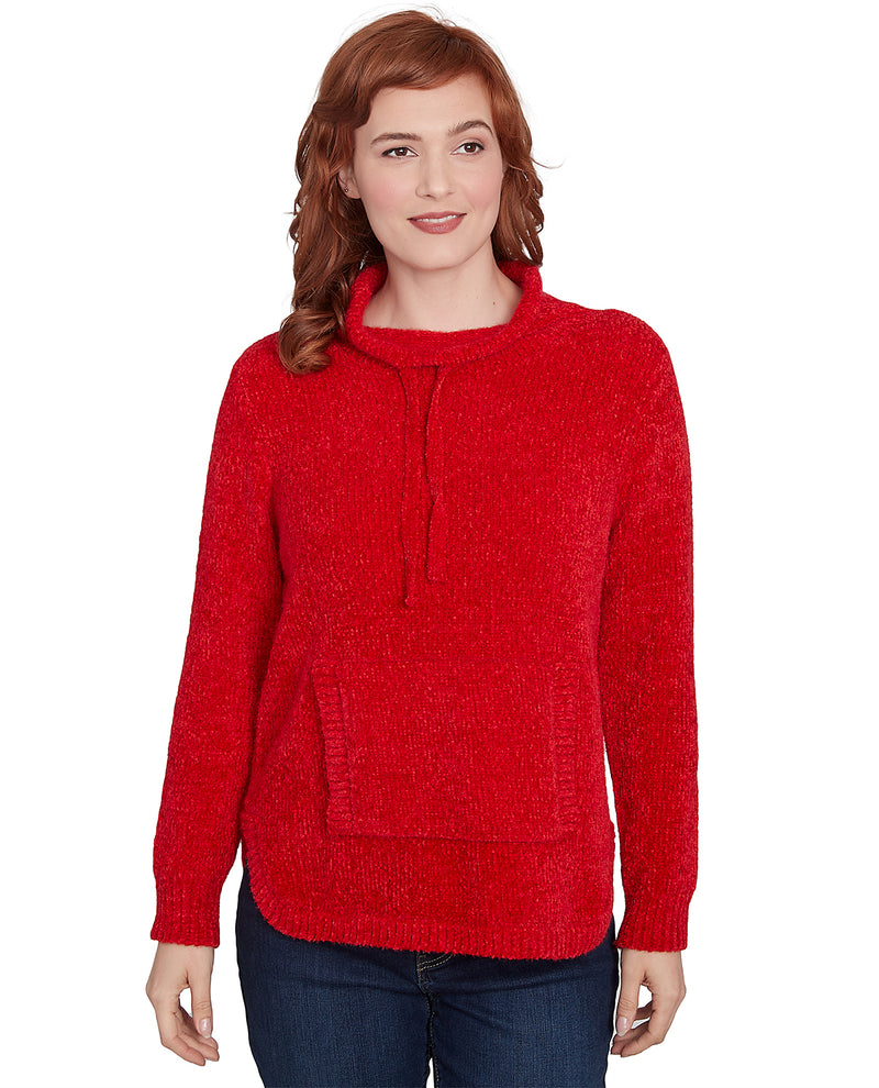 Ruby Road Berry Glam Eyelash Pullover Sweater
