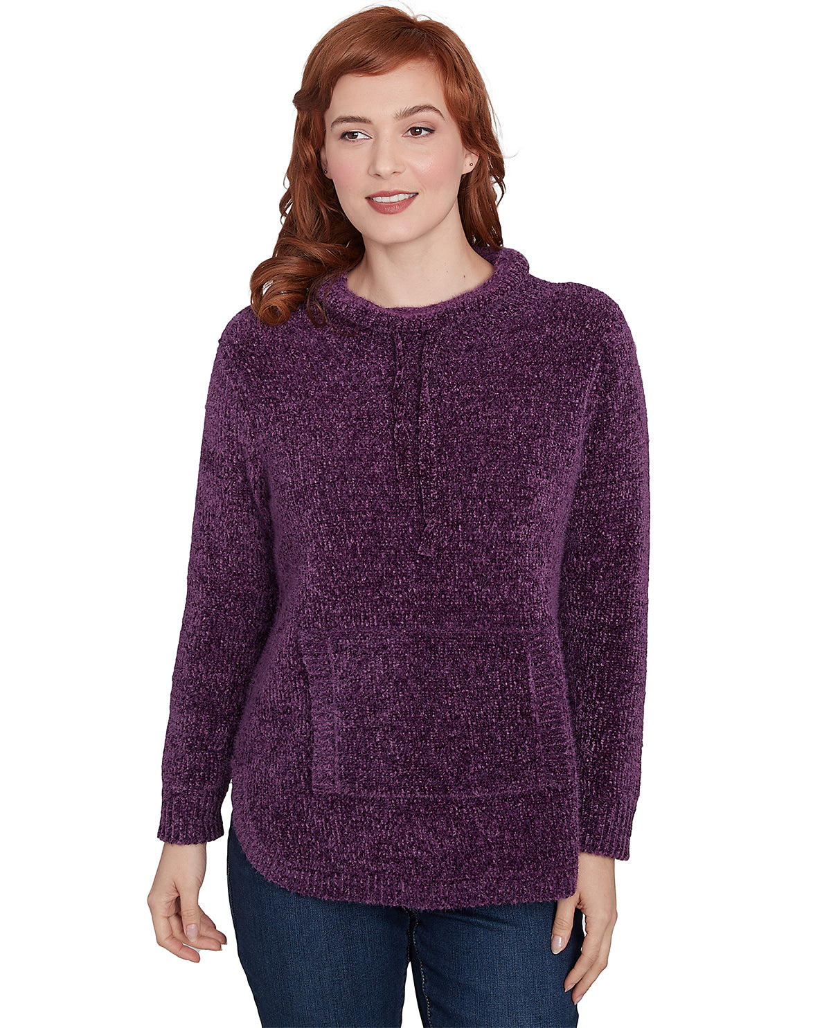 Ruby Road Berry Glam Eyelash Pullover Sweater