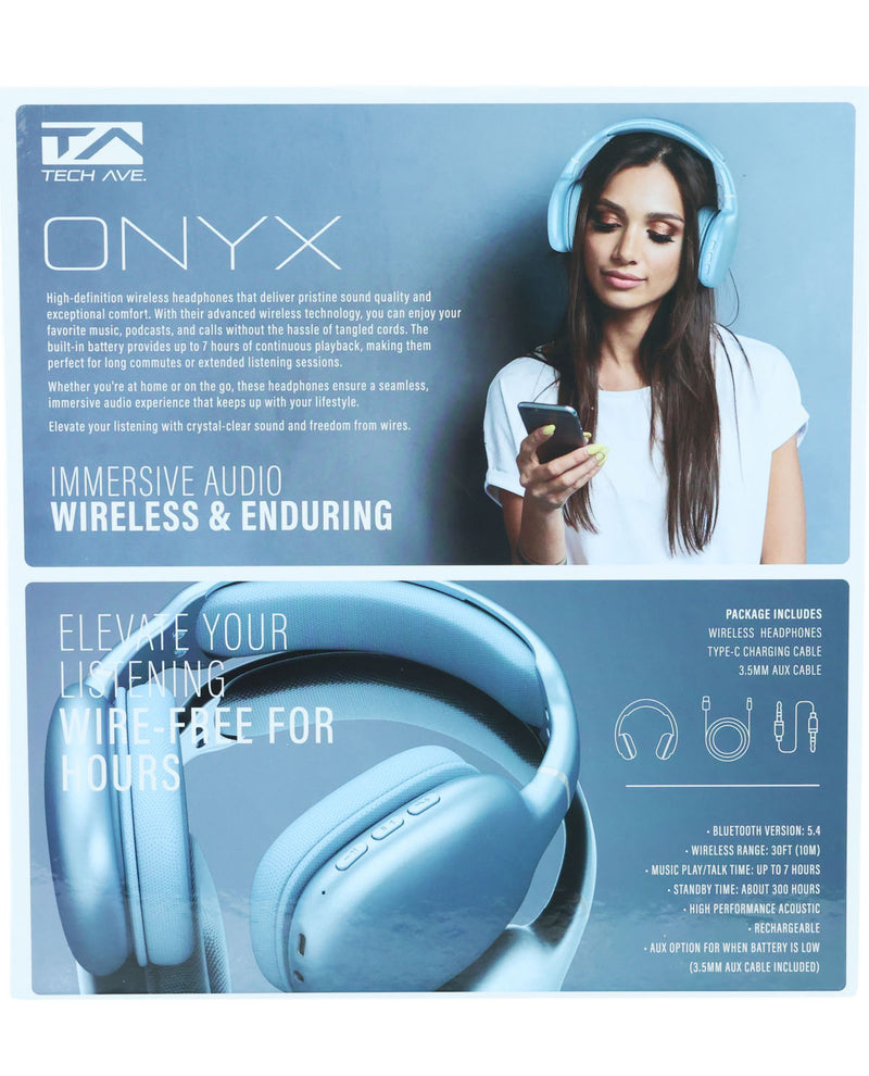 Onyx HD Wireless Blue Headphones