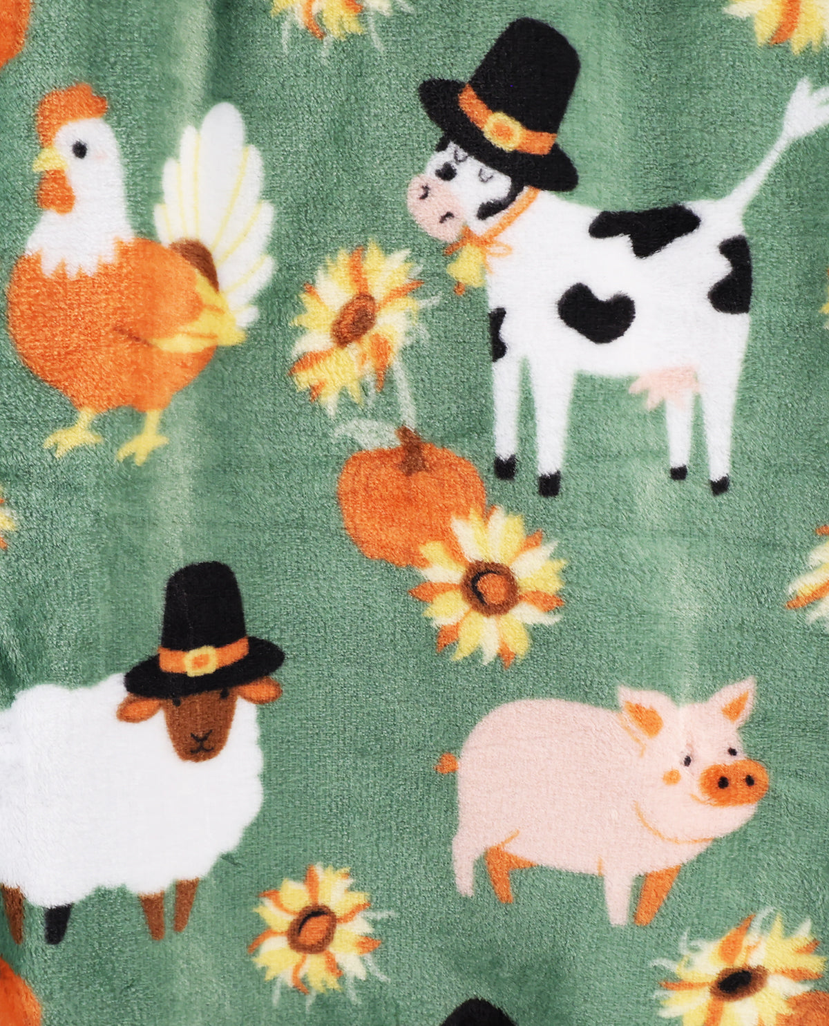 Farm Animals & Sunflowers Hanging Fleece Throw