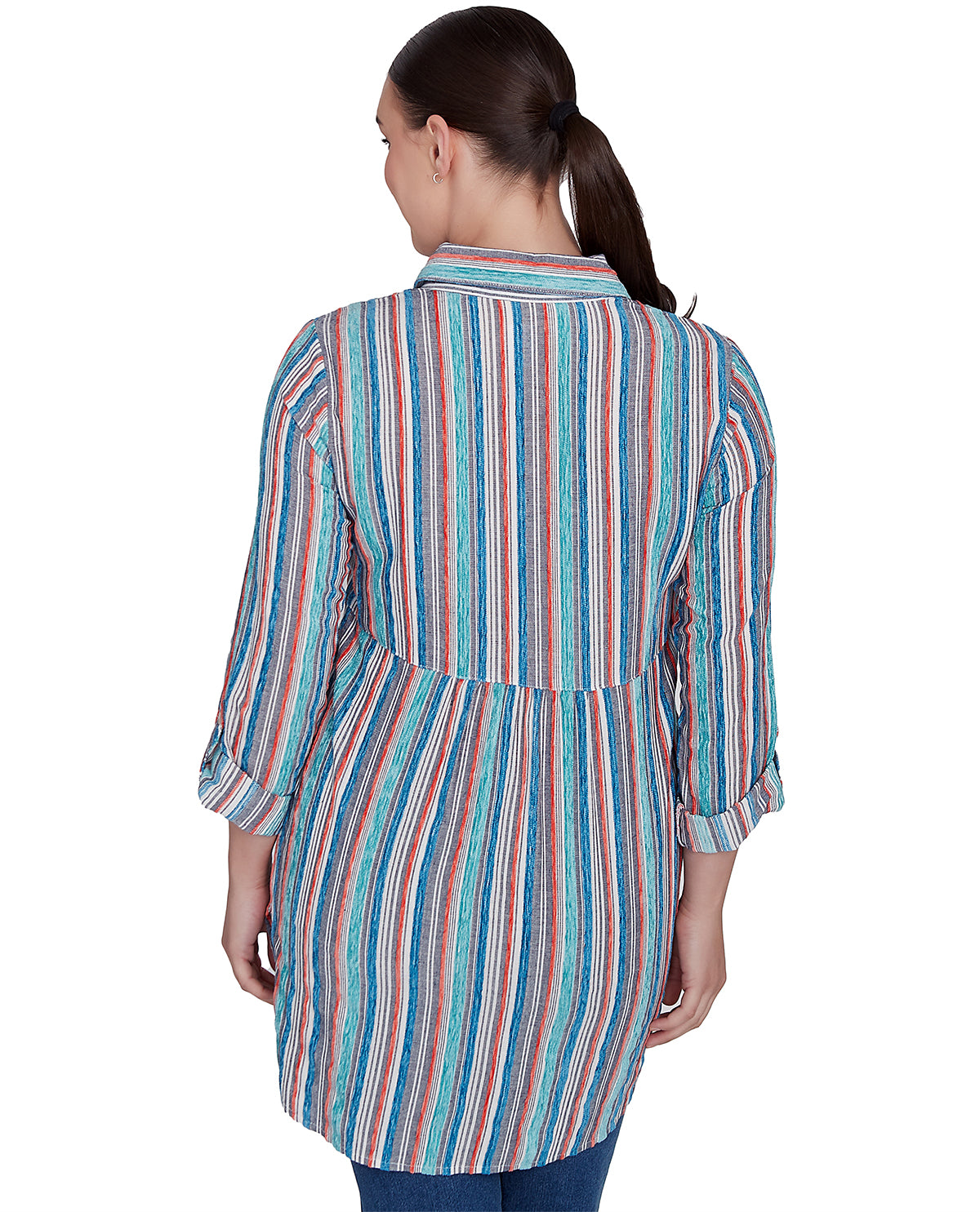 Ruby Road Missy Tapestry Traveler Stripe Woven Top