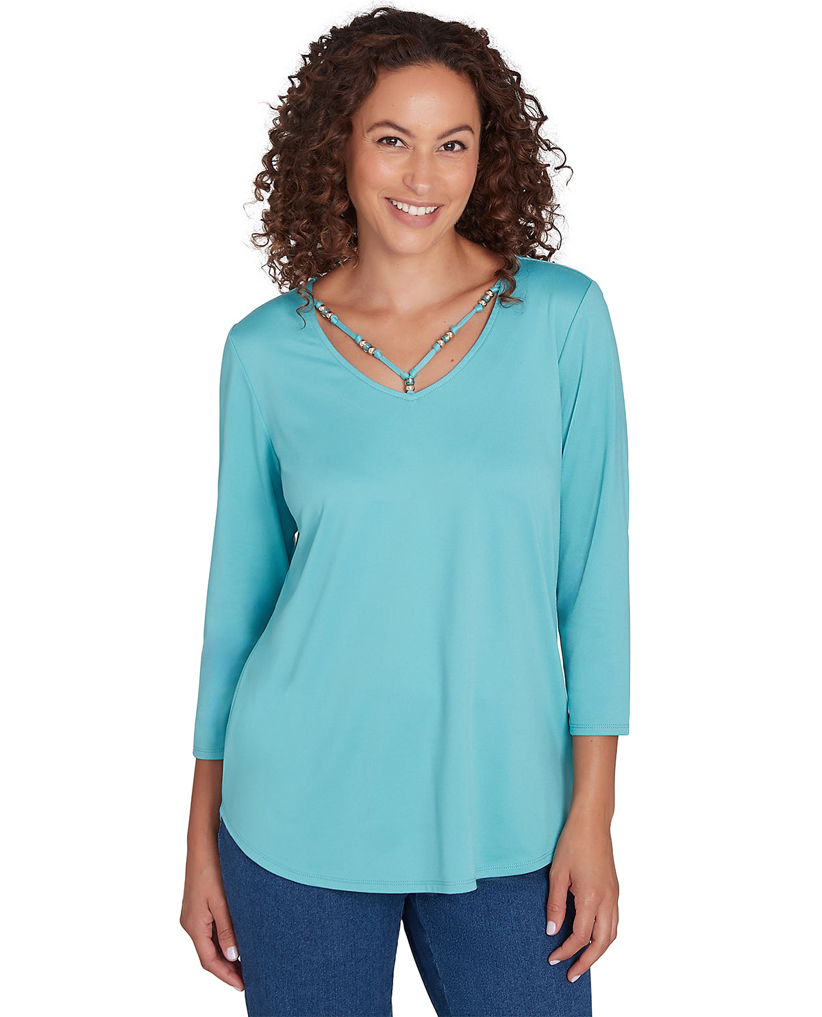 Ruby Road Missy Tapestry Traveler Solid Knit Top