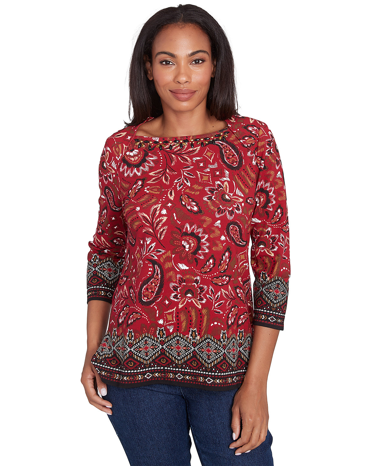 Ruby Road Go Wild Southwestern Knit Top