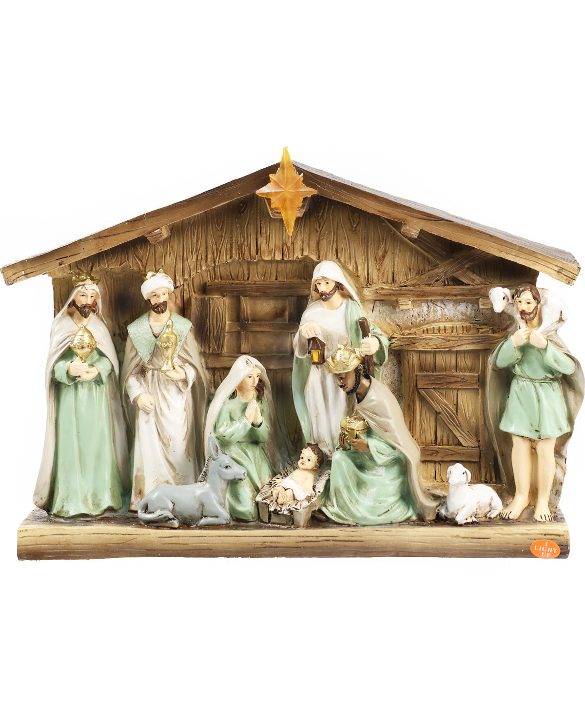 LED Resin Nativity with Creche
