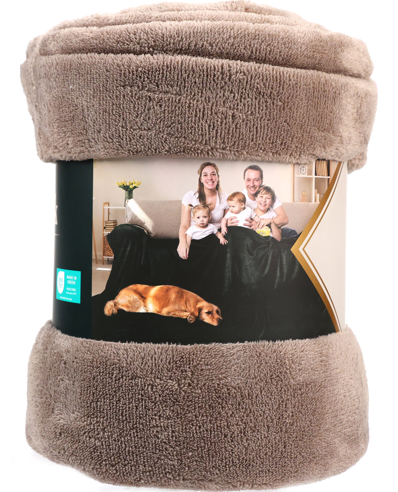 Montauk Solid Luxury Shearling Family Blanket