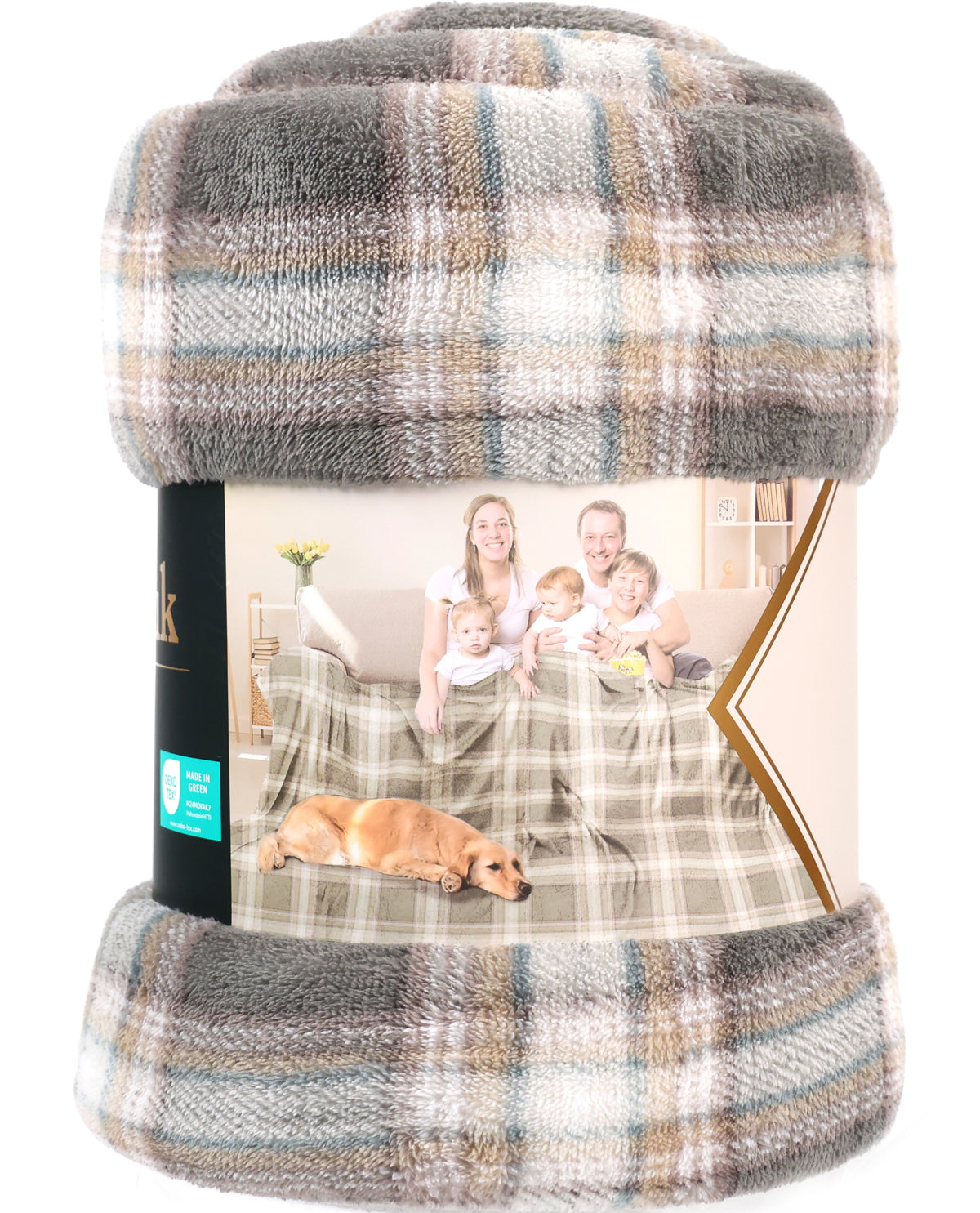 Plaid Luxury Shearling Family Blanket