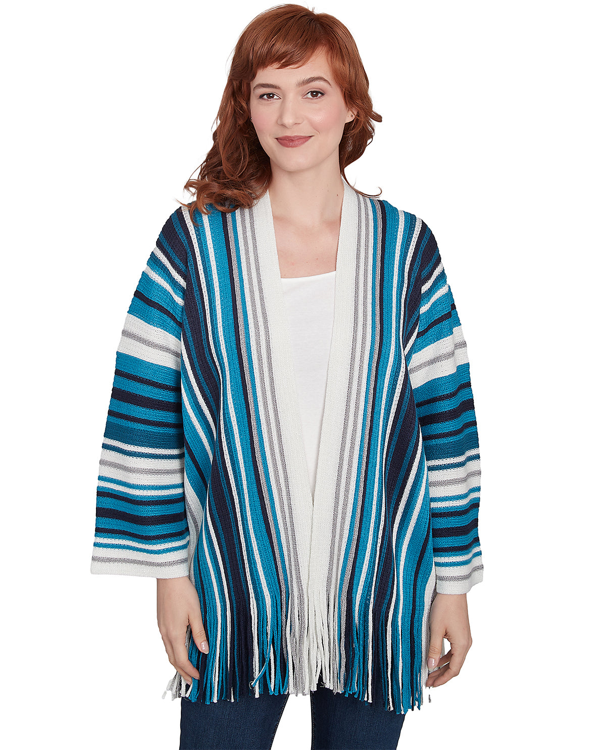 Ruby Road Missy Wintery Glow Stripe Cardigan Sweater