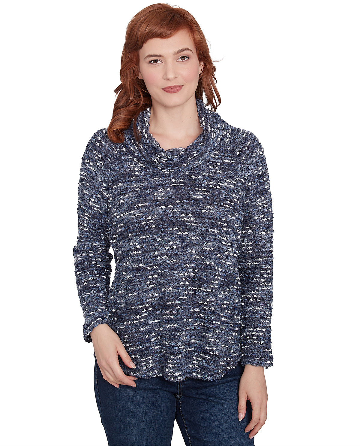 Ruby Road Missy Wintery Glow Cowlnk Pullover Knit Top