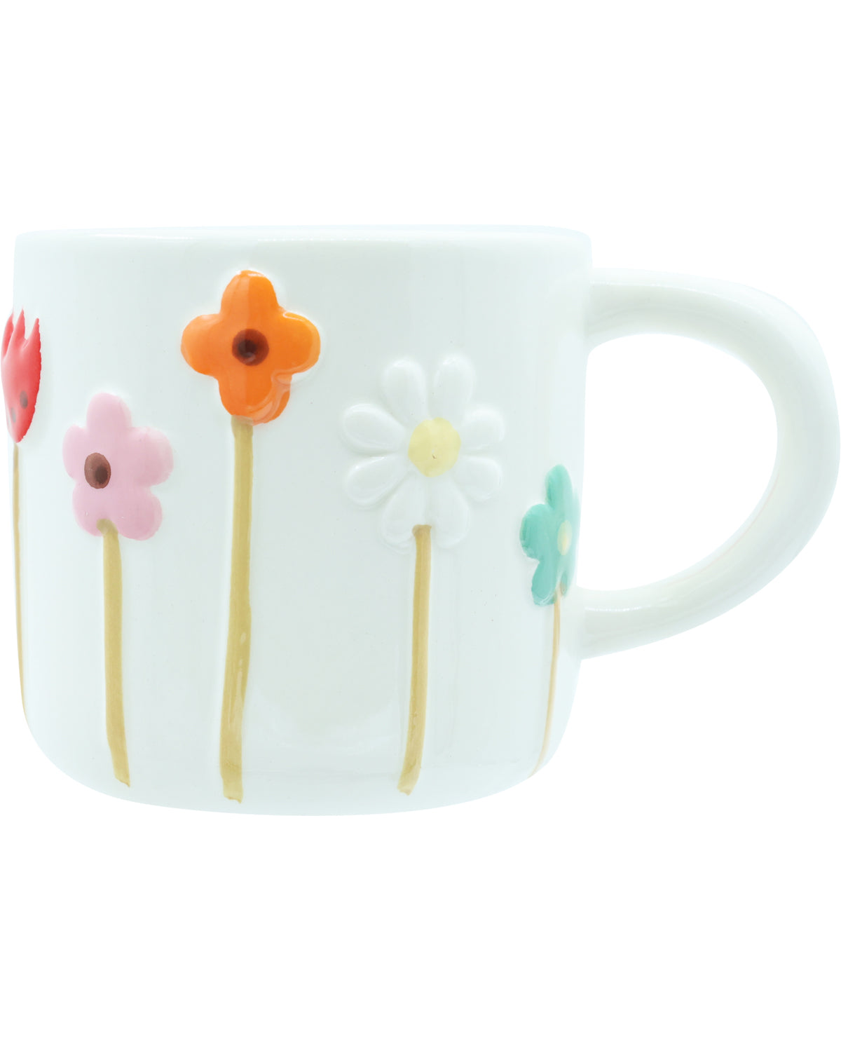 Hand Painted Floral Ceramic Coffee Mug