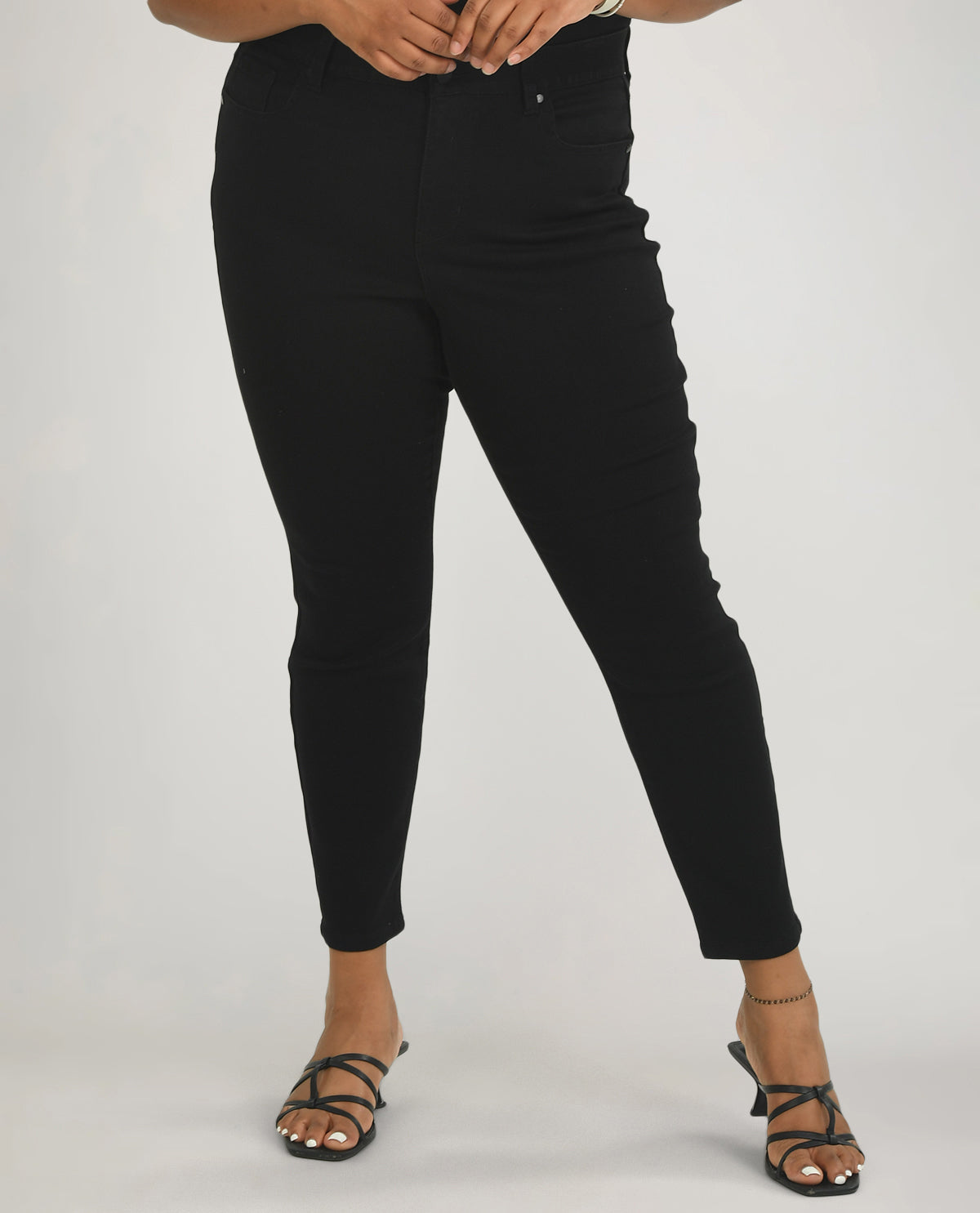 D Jean Plus Comfort Waist Single Button Ankle Jeans