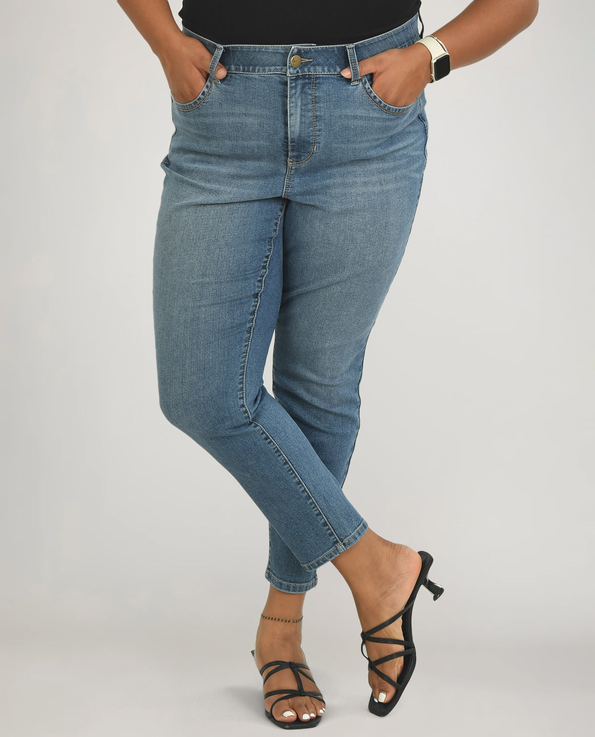 D Jeans Plus Comfort Waist Skinny Ankle Jeans