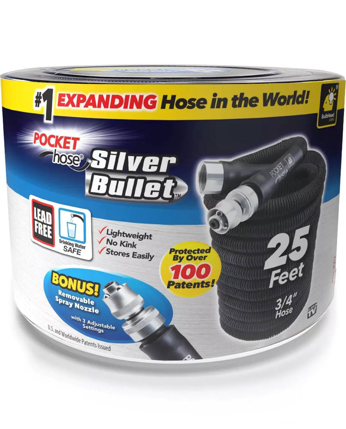 25ft. Pocket Hose Silver Bullet